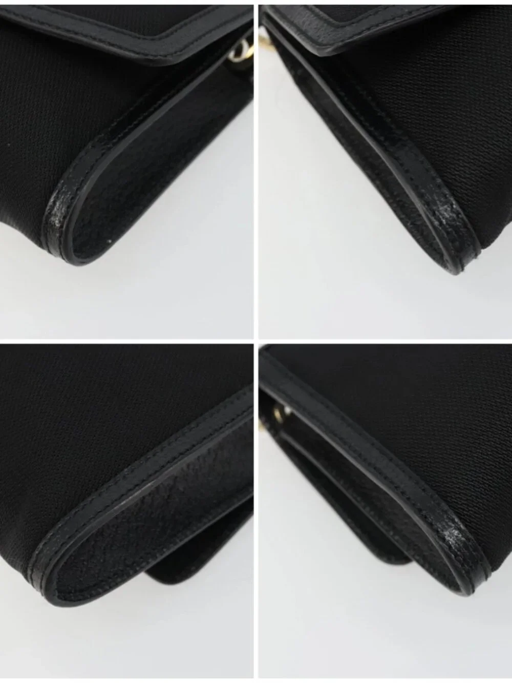 Salvatore Ferragamo Shoulder Bag Canvas Black Gold Auth BA13524V